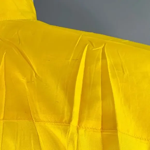 XS Yellow Wrinkled Polyester Nehru Collar Oversized Long Sleeve Shirt